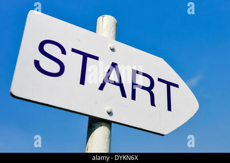 Start-Zeichen Stockfoto