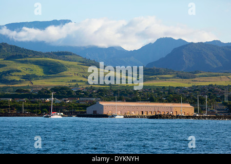 Port Allen Commercial Pier in Hanapepe Bay, Kauai Stockfoto