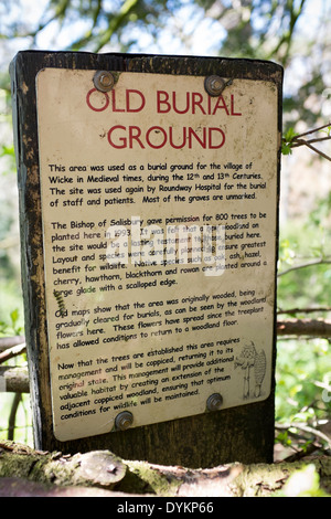 Die alten Burial Ground bei Drews Teich Holz lokalen Nature Reserve in der Nähe von Devizes Stockfoto