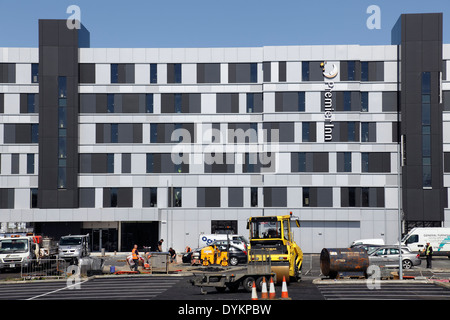 Eine Baustelle des Premier Inn, Pacific Drive, Pacific Quay, Glasgow, Schottland, Großbritannien Stockfoto