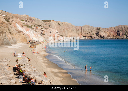 Paleohori Strand, Insel Milos, Kykladen, Griechenland, Europa Stockfoto