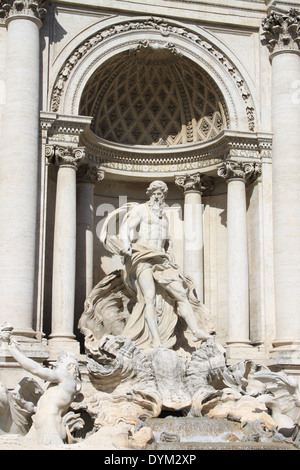 Detail der Trevi-Brunnen in Rom, Italien Stockfoto