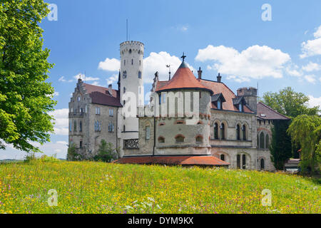 Schloss Lichtenstein, schwäbischen Alb, Baden-Württemberg, Deutschland Stockfoto