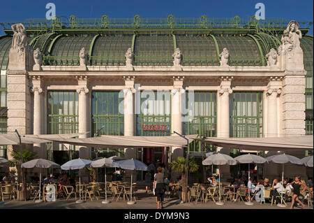 Ehemalige Palmenhaus, 1901, umgebaut im Jugendstil, heute teilweise genutzt als Restaurant, Burggarten, Wien Stockfoto