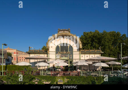 Otto Wagner Pavillon, eröffnet im Jahre 1899, Wien, Wiener, Österreich Stockfoto