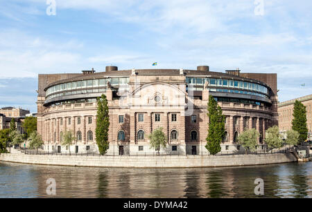 Schwedische Parliament House, Riksdagshuset, Insel des Heiligen Geistes, Helgeandsholmen, Stockholm, Stockholms län oder Stockholms Stockfoto