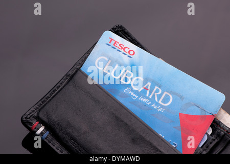 Brieftasche mit Tesco clubcard Stockfoto