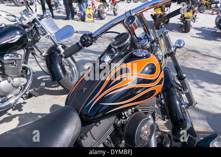 Custom-Lackierung-Design auf Harley Davidson Motorrad-tank Stockfoto