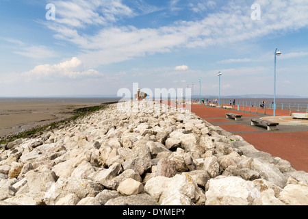 Blick auf Morecambe Bay von der Anlegestelle in Stein Stockfoto