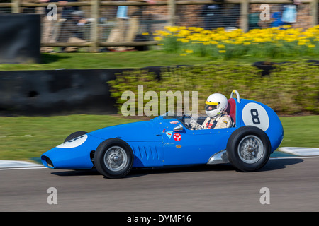 1959 Stanguellini-Fiat mit Fahrer Michael Gans, Threlfall Cup Rennen, 72. Goodwood Mitgliederversammlung, Sussex, UK. Stockfoto