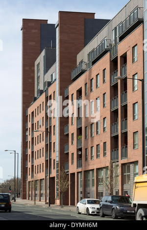 Appartementhaus Hacienda, die sich auf dem Gelände des berühmten Nachtclub in Manchester UK Stockfoto