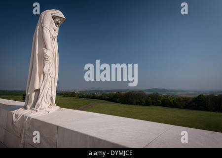 Denkmal für kanadische Soldaten in Vimy Ridge, 1. Weltkrieg Schlachtfeld, Frankreich Stockfoto