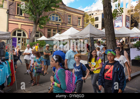 Sydney Australien, New South Wales, The Rocks Market, Bezirk, Gebäude, Verkäufer von Verkäufern, Stände Stand Händler Händler Markt Markt Markt, Geschäft Stockfoto