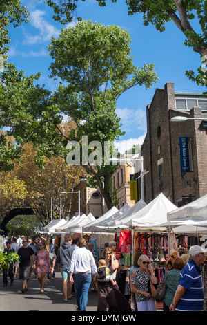 Sydney Australien, The Rocks Market, Bezirk, Gebäude, Verkäufer Stände Stand Markt Markt Markt, Shopping Shopper Shopper Shop Shops Markt Stockfoto