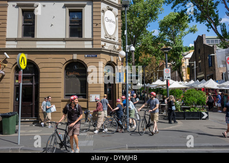 Sydney Australien, The Rocks Market, Bezirk, Gebäude, Verkäufer, Stände Stand Markt Shopping Shopper Shopper Shop Shops Markt Märkte buyi Stockfoto