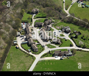 Luftbild von der fiktiven Dorf Emmerdale in Yorkshire, Großbritannien Stockfoto