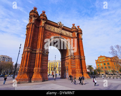 Arc de Triomf - Triumphbogen in Barcelona, Katalonien, Spanien Stockfoto