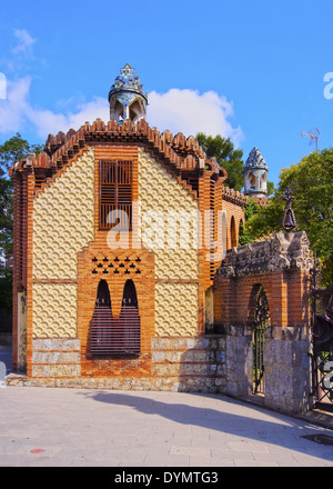 Pavellons De La Finca Güell - Güell Pavillons in Barcelona, Katalonien, Spanien Stockfoto