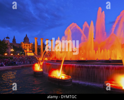 Font Magica de Montjuic - berühmten Brunnen in Barcelona, Katalonien, Spanien Stockfoto