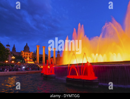 Font Magica de Montjuic - berühmten Brunnen in Barcelona, Katalonien, Spanien Stockfoto