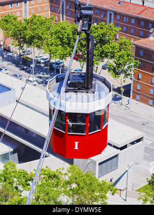 Aeri del Port - Port Vell Aerial Tramway in Barcelona, Katalonien, Spanien Stockfoto