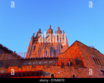 Tempel des Heiligsten Herzens Jesu am Berg Tibidabo in Barcelona, Katalonien, Spanien Stockfoto