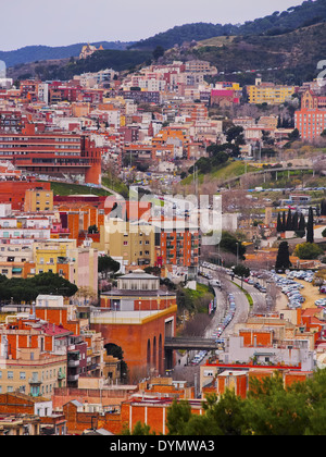 Barcelona Stadt - Blick vom Parc Turo De La Peira, Katalonien, Spanien Stockfoto