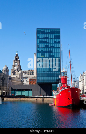 Ein Blick vom Albert Dock in Liverpool. Stockfoto