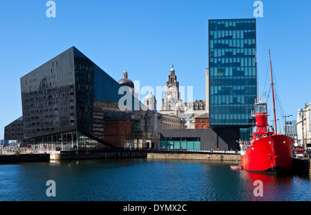 Ein Blick vom Albert Dock in Liverpool. Stockfoto