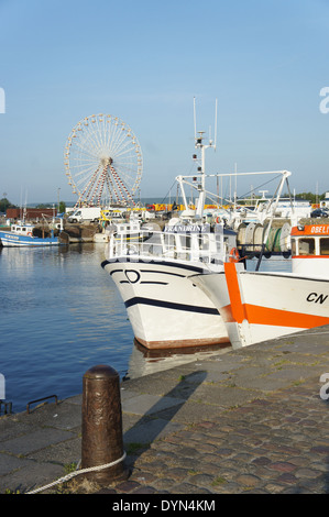 Boote am Hafen von Honfleur, Frankreich Stockfoto