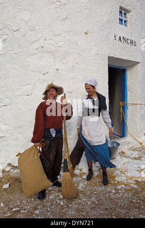 Consuegra Darstellung des Quijote während der Safran Rose Festival Toledo Provinz Route von Don Quijote Castilla-La Stockfoto