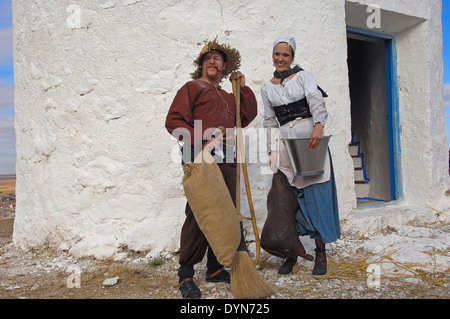Consuegra Darstellung des Quijote während der Safran Rose Festival Toledo Provinz Route von Don Quijote Castilla-La Stockfoto