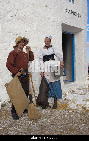 Consuegra Darstellung des Quijote während der Safran Rose Festival Toledo Provinz Route von Don Quijote Castilla-La Stockfoto