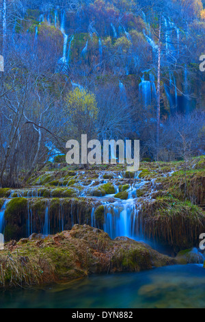 Cuervo Fluss natürliche Park natürliche Denkmal Vega del Cororno Cuervo Fluss Quelle Serrania de Cuenca Natural Park Cuenca Provinz Stockfoto