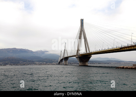 Golf von Korinth-Patras Griechenland die Brücke von Rio nach antirrio Stockfoto