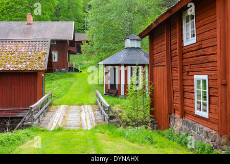 Traditionelle Häuser an der Norn, Schweden Stockfoto