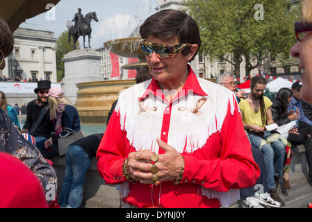 Feier des St.-Georgs Tag am Trafalgar Square, 21. April 2014, London, UK Stockfoto