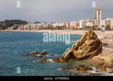 Stadt von Lloret de Mar an der Costa Brava, Catalonia. Stockfoto