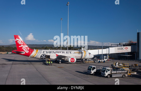 Luft-Asai Flugzeuge auf dem Boden am internationalen Flughafen Perth Western Australia. Stockfoto