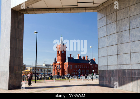 Victorian Pierhead Gebäude, Bucht von Cardiff, Wales, UK. Stockfoto