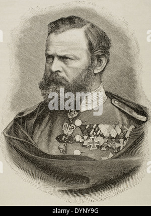Prinz Luitpold von Bayern (1821-1912). Prince Regent und de-facto-König von Bayern. Gravur. Universalgeschichte, 1885. Stockfoto