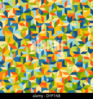 Abstrakte Mosaik-Muster in Retro-Farben, Hintergrund Stockfoto