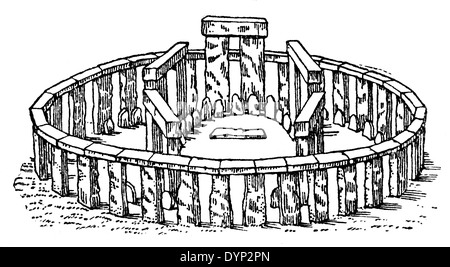 Cromlech, prähistorische megalithischen Struktur, Illustration aus sowjetischen Enzyklopädie, 1926 Stockfoto