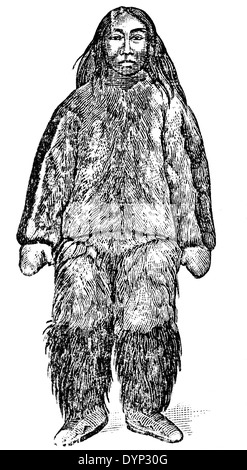 Eskimo Mann in traditioneller Kleidung, Grönland, Illustration aus sowjetischen Enzyklopädie, 1926 Stockfoto