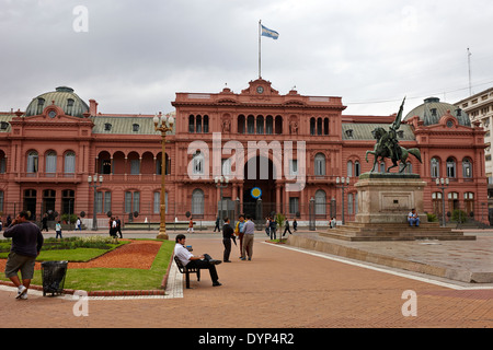 Plaza de Mayo und Casa Rosada Rosa Haus Büro des Präsidenten der argentinischen Nation Buenos Aires Argentinien Stockfoto