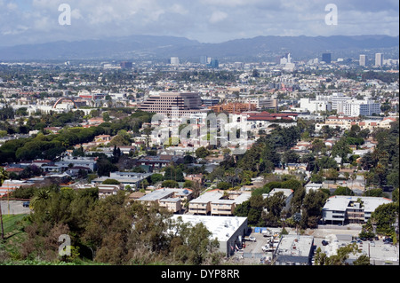 Blick auf Culver Stadt von Baldwin Hills Scenic Overlook in Los Angeles, Kalifornien Stockfoto