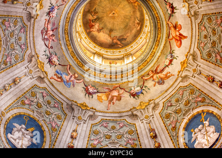 Decke Gemälde in einer Kirche in Finale Ligure, Italien, EU Stockfoto