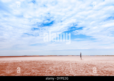 Lake Ballard wo ANTONY GORMLEY Gusseisen Skulpturen, in der Nähe von Menzies Westaustralien platziert sind Stockfoto