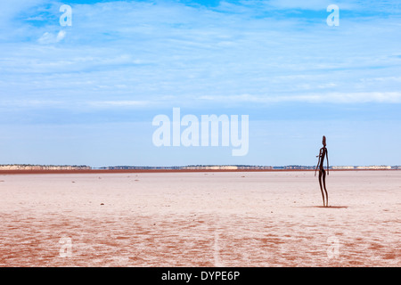 Lake Ballard wo ANTONY GORMLEY Gusseisen Skulpturen, in der Nähe von Menzies Westaustralien platziert sind Stockfoto