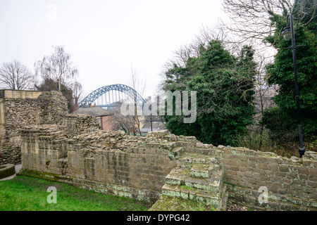 Newcastle-Stadtmauer Stockfoto